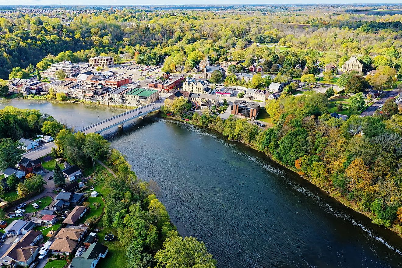 Aerial view of Paris, Ontario